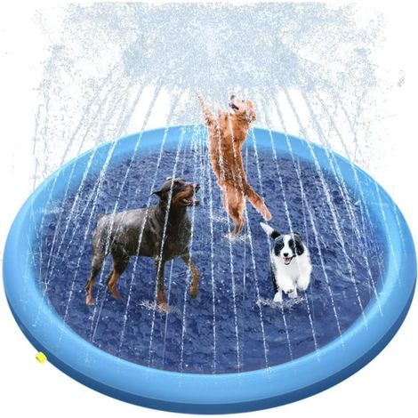 Faltbare, aufblasbare Spielmatte für Hundepool, Gartensprenger, tragbares Wasserspielzeug, rutschfestes Planschbecken für Garten und Sommerpartys (170 cm). (1/5)