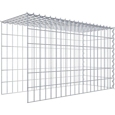 Gabiondeco - Gabion - Element de prolongation en hauteur et en longueur 100 cm x 60 cm x 40 cm (L x H x P). maille 5 x 10 cm. Spirale. Attention  il manque deux gril... (1/5)