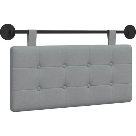 Hanging Headboard Light Grey Fabric vidaXL