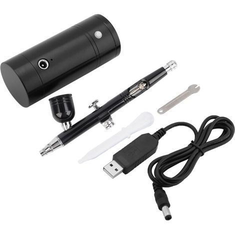 Mini compresseur d'air noir 0.3mm, ensemble d'aérographe, capacité 7CC, alimenté par USB, 8.4V (1/5)