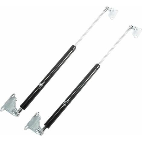 Amortisseurs à gaz 445N, charnières universelles pour portes, vérins télescopiques de 500 mm, noir, kit de 2 pièces. (1/5)