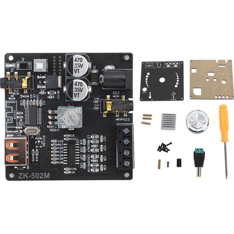 Scheda amplificatore stereo Bluetooth ZK-502M, modulo audio a 2 canali da 50 W con ingressi USB e AUX per altoparlanti (1/5)