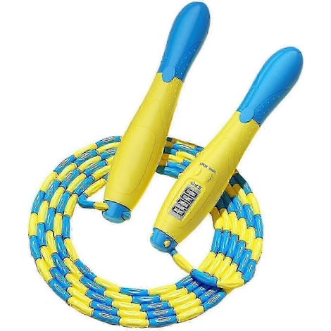 Corde à sauter portable avec segments perlés et compteurs pour enfants (1/3)