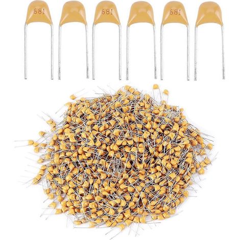 1000 condensateurs monolithiques 5,08 mm CC 50 V 680 pF 10 % (accessoires pour condensateurs céramiques)