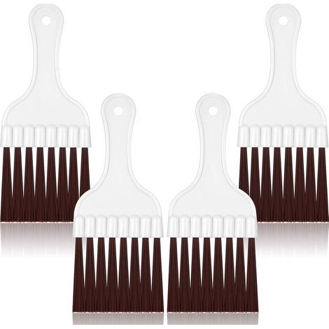 4 Pack Air Conditioner Condenser Cleaning Brush, Refrigerator Coil Cleaning Brush, HVAC Coil Cleaning Brush, Small Plastic Whisk Brush (Brown)