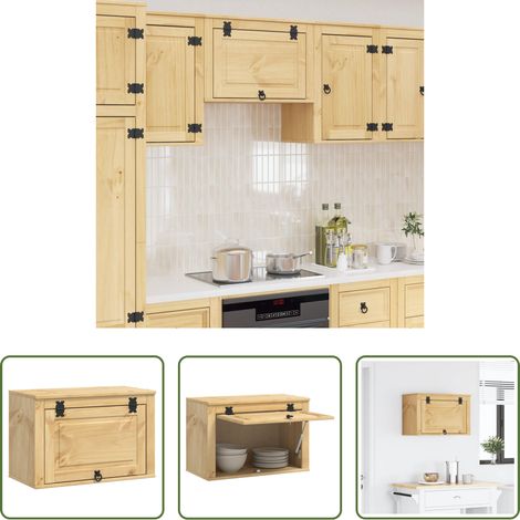 vidaXL Bois de pin - Armoire avec stockage SKI Brun Miel 60 x 32 x 40 cm Pin massif (1/5)