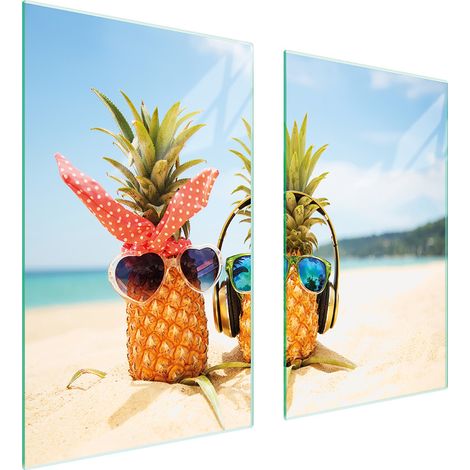 GLASSCHUTZPLATTE FÜR HERD 75x52 ANANAS (1/5)