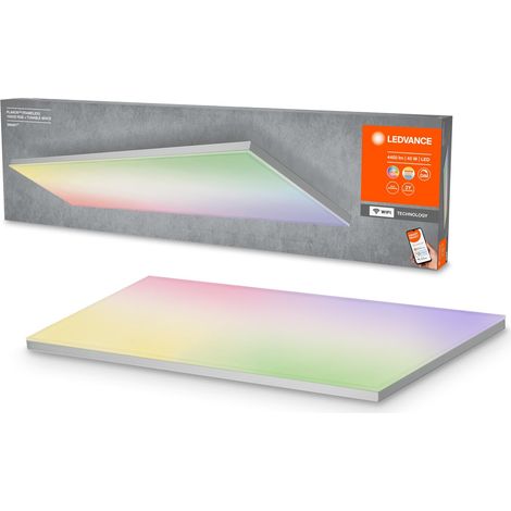Plafonnier LED intelligent, panneau intérieur avec technologie WiFi, couleur de la lumière variable (3000K-6500K), couleurs RVB modifiables, 120cm x 30cm, compatible avec Google et Alexa (1/5)
