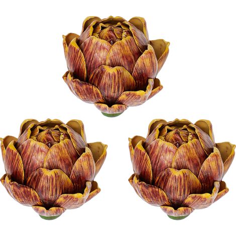 Ensemble de 3 plantes succulentes artificielles comprenant une tête d'ananas, un lys français, un artichaut et d'autres fleurs artificielles pour le salon, la salle à manger et l'entrée (grande taille (1/2)