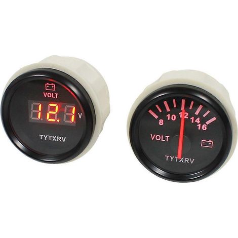 Voltmètre pour camping-car, voltmètre universel, accessoires de conversion pour camping-car, voltmètre pour batterie de camping-car, voltmètre universel 12 V/24 V (1/4)