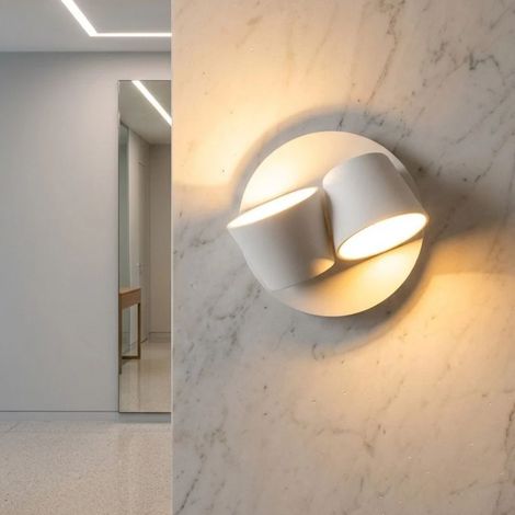 Applicare Doppia Luce Led Direzione Orientabile 2 x 6 w 2700 K Bianco (1/5)