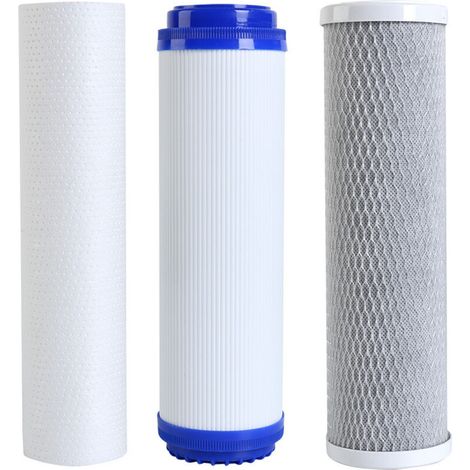 Cartuchos de filtro de algodón PP para purificadores de agua comprimidos domésticos para una filtración óptima y reducción de sedimentos (paquete de tres)