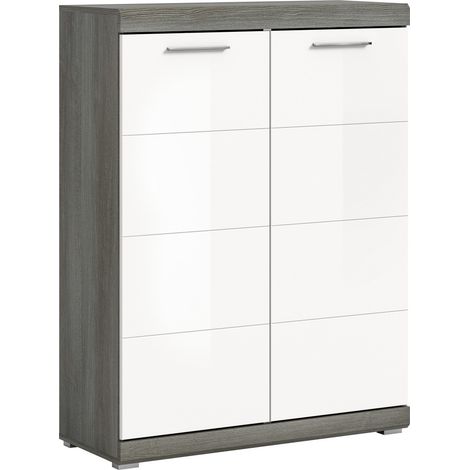 Buffet SCOTT – Bianco lucido – 2 porte, 7 nicchie – Da posizionare