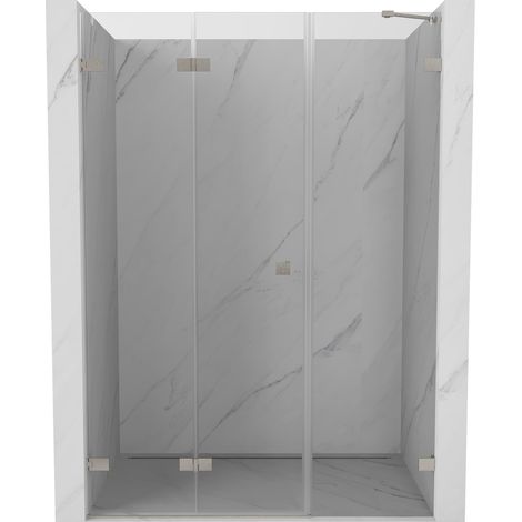 Porte de douche pliante gauche Mexen Lunar-F 145 cm, transparent, nickel brossé - 836S-145-050-97-00-L (1/5)