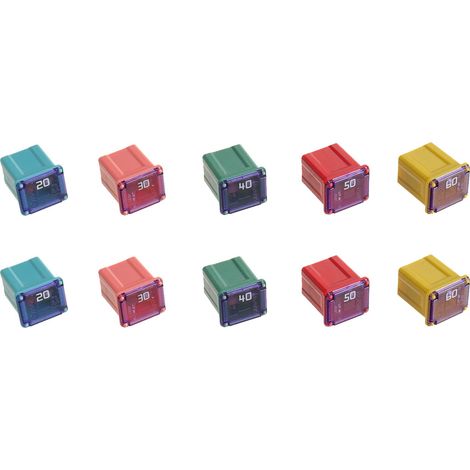 Set di fusibili per auto quadrati da 12 V-24 V, 12 pezzi (20 A/25 A/30 A/40 A/50 A/60 A, 2 pezzi ciascuno)