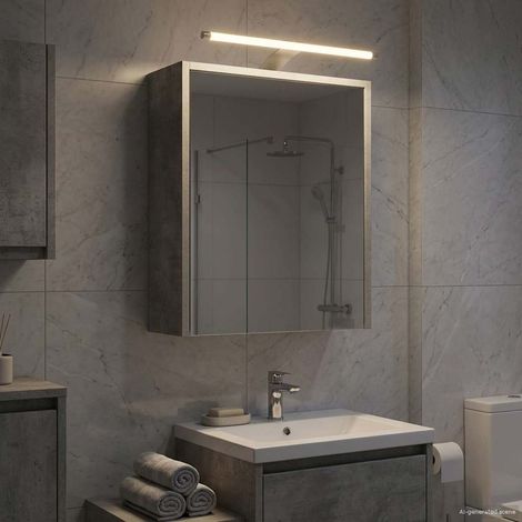 vidaXL Mobiletto per specchio da bagno con lo scaffale Grigio
