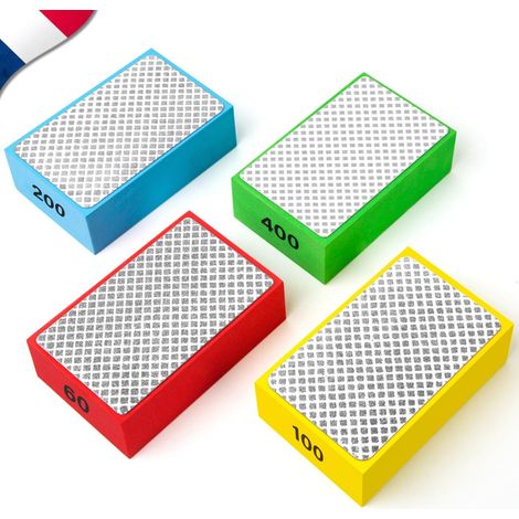 Lot de 4 Cales à poncer,Éponge abrasive diamant,Grains 60/100/200/400,Pour carrelage verre pierre