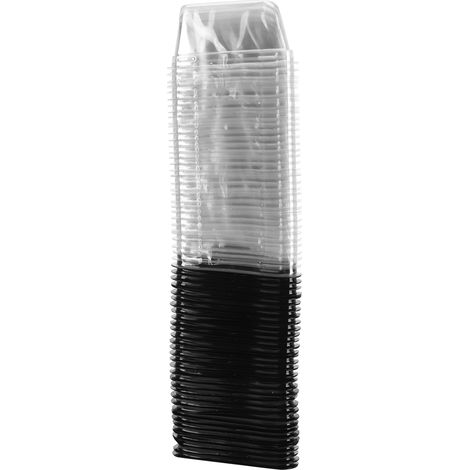 100 Pièces Boîte Triangulaire en Plastique pour Gâteau, Contenant à Pâtisserie, Dessert, Noir (1/5)