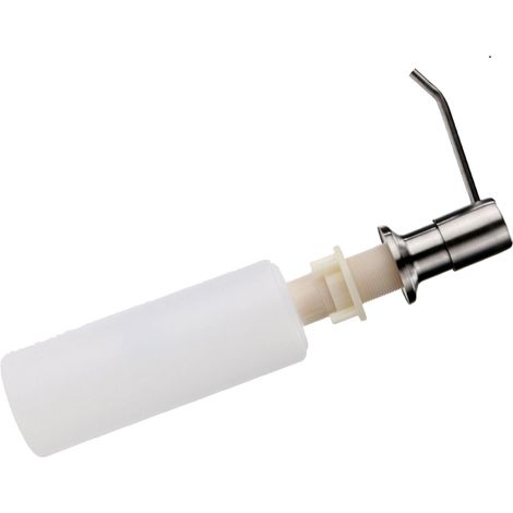 Distributeur de savon de cuisine 300 ml, réutilisable et portable, en acier inoxydable 304, couleur argent. Idéal pour la maison, l'école et les lieux publics. (1/5)