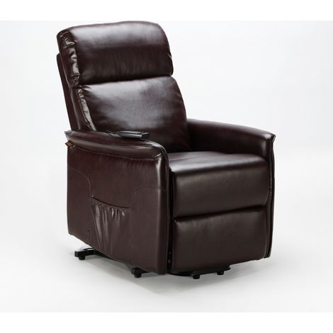 Le Roi Du Relax – Fauteuil relax électrique inclinable avec releveur – Similicuir haute qualité – Moteur de levage innovant – Confort maximal pour 130 kg