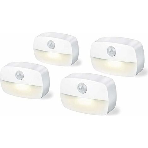 Set of 4 battery-operated indoor motion sensor lights (3A) for closets, stairs, hallways, kitchens, and bedrooms (batteries not included) (1/4)