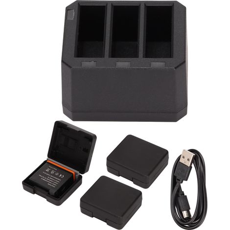 Kit de charge pour DJI OSMO Action 3 batteries 1300mAh + chargeur 3 canaux avec indicateur LED (1/5)