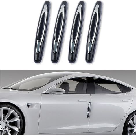4 Pièces Bande de Protection Portiere Voiture,Protege Portiere Voiture Anti-Rayures pour la Protection Poignee Porte,Accessoire Voiture Tuning Universels avec Support Adhésif (Noir) (1/5)