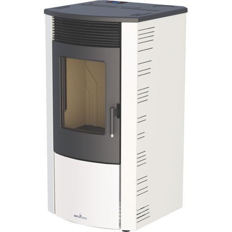 BRONPI - Estufa de Pellet Canalizable con Limpieza Automática Marfil Modelo ABRIL-EX-MF de 11 kW (1/5)