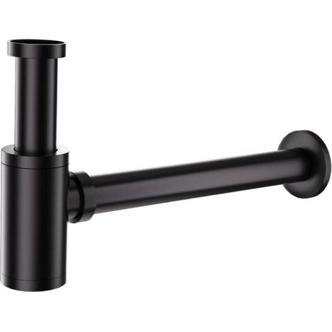 Universelles schwarzes Spülbeckenablaufrohr, 1 1/4 x 32 mm Edelstahl-Siphon, Waschbeckenablauf, Metallrohrablauf, verstellbarer Geruchsverschluss