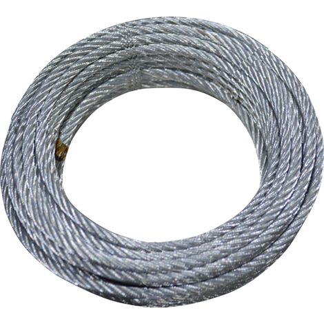 FUNE CAVO ACCIAIO 5 MM --10 MT-- 750 KG CARICO ROTTURA ZINCATA