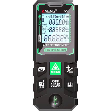Télémètre laser intelligent haute précision ANENG G50, télémètre laser vert, 30 mémoires de stockage, étalonnage autonome, outil multifonction (1/5)