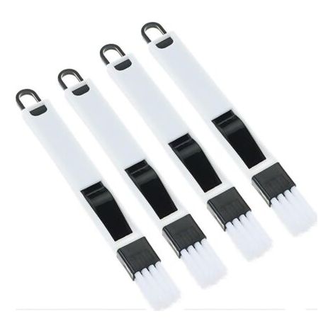Lot de 4 petites brosses de nettoyage pour fentes de fenêtre, brosse de lavage pour nettoyer facilement le clavier et les stores, fente de rail de seuil de porte (4 pièces)