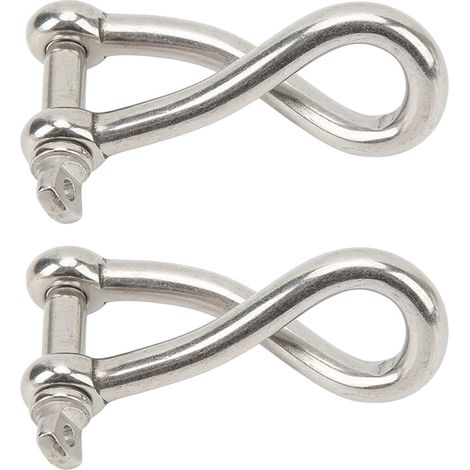 Set mit 2 Mehrzweck-Edelstahlschäkeln (12 mm) für Ketten, Kabel, Camping, Bergsteigen und Sicherheitsausrüstung