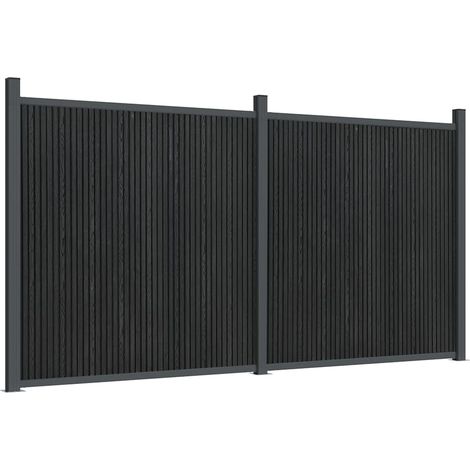 Maison Exclusive - Zaunelement Grau 353x186 cm WPC