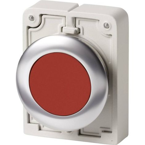 Bouton poussoir 30mm flush à accrochage rouge sans inscription EATON M30C-FDR-R (1/2)