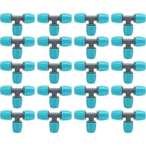 20pcs Raccords en T Barbelé, 16mm Raccords de Tuyau Barbelé Raccords Irrigation Goutte à Goutte Connecteurs en T de Tube Adaptateur 3 Voies Joints de Tuyau pour Jardin Cour Arrosage des Plantes (1/4)
