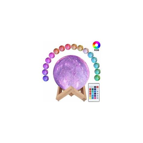 Lampe lune 3D LED RGB, 16 couleurs, USB rechargeable, télécommande, 15 cm, classe A++ –