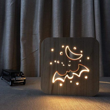 [NUNCA USADO] Lámpara de lectura LED, ideal para embarazadas, niños que duermen y adultos. Iluminación de escaleras. Portátil, no regulable. Diseño bonito con forma de murciélago. (1/4)