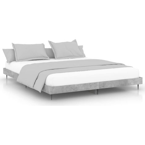 Maison Exclusive - Bettgestell Betongrau 120x200 cm Holzwerkstoff (1/5)
