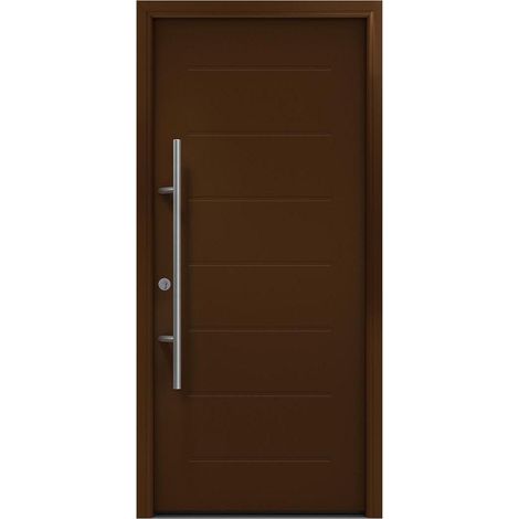 Hörmann Ecostar Haustür "ISOPRO Secur IPS 015", terrabraun (RAL 8028), 110 x 210 cm (B x H), DIN Links