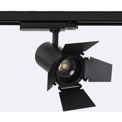 Faretto LED Fasano Nero 40W Cinema Regolabile per Binario Trifase 3200K Bianco Caldo (1/5)