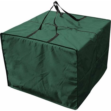 Green Cushion Storage Bag - Durable 210D Garden Cushion Storage Bag, 81cm x 81cm x 61cm, Zippered Outdoor Cushion Storage Cover with Handles and Capacity (1/5)