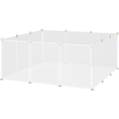 Recinto modulare per piccoli animali 12 pannelli metallo e resina PP 105x105x45 cm (1/5)
