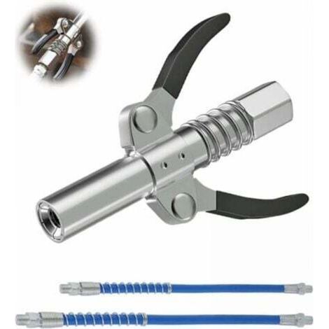 [JAMAIS UTILISÉ] Embout Pompe a Graisse, Pompe a Graisse Pneumatique Electrique Manuelle avec Tuyau Flexible, Coupler G pour Pompe à Graisseur Convient pour Tous Types de Presses à Graisse (Double poi (1/4)