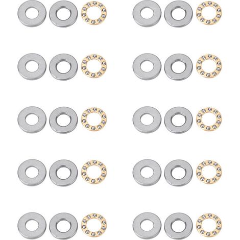 Roulements à billes de poussée miniatures roulements plats en acier de haute précision (F10-18M 10x18x5.5mm) 10 pièces (1/5)