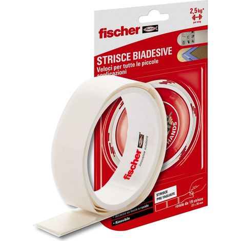 Strisce Pre-Tagliate Biadesive 19 pezzi 22 x 36 mm Fischer - 552159 (1/5)