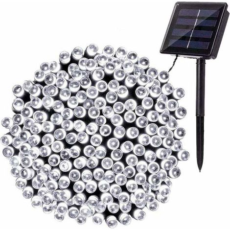 FlkwoH Solar Outdoor String Lights, 22 Meters with 200 LEDs, Waterproof, 8 Lighting Modes, Perfect for Garden, Patio, Home, Party and Christmas Decoration (White) (1/4)