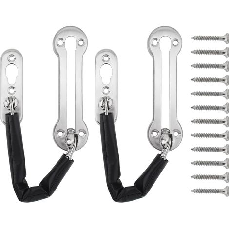 Serrure de porte à chaîne, 2 pièces antivol en acier inoxydable Serrure de porte de sécurité pour la famille, l'hôtel et l'appartement (1/5)