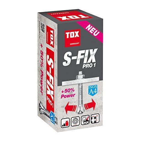 TOX goujon d'ancrage en acier inoxydable A4 S-Fix Pro 1, M12x145/45 mm, 25 pieces, 040171161