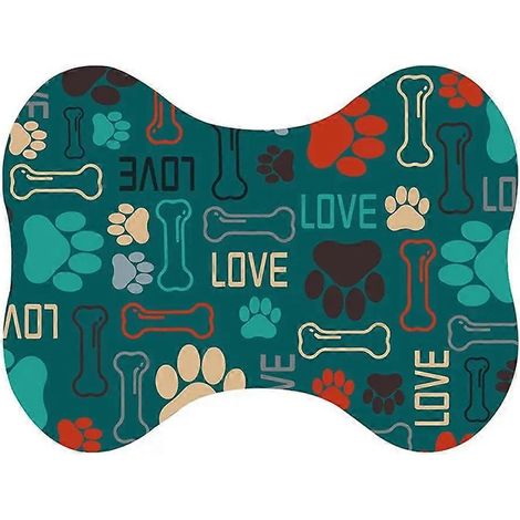 Tapis pour gamelle d'eau et de nourriture pour chien, antidérapant et absorbant, séchage rapide, pour sols. (1/5)